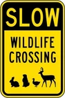 Vintage Metal Sign Slow Wildlife Crossing, 8 x 12 Inch