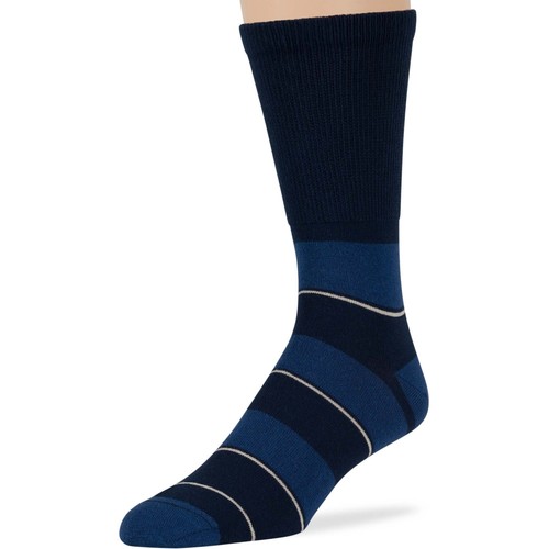 Men Cotton Diabetic Seamless Crew Socks L-XL 5 Pack Brown Blue Beige Navy Khaki - 第 9/51 張圖片