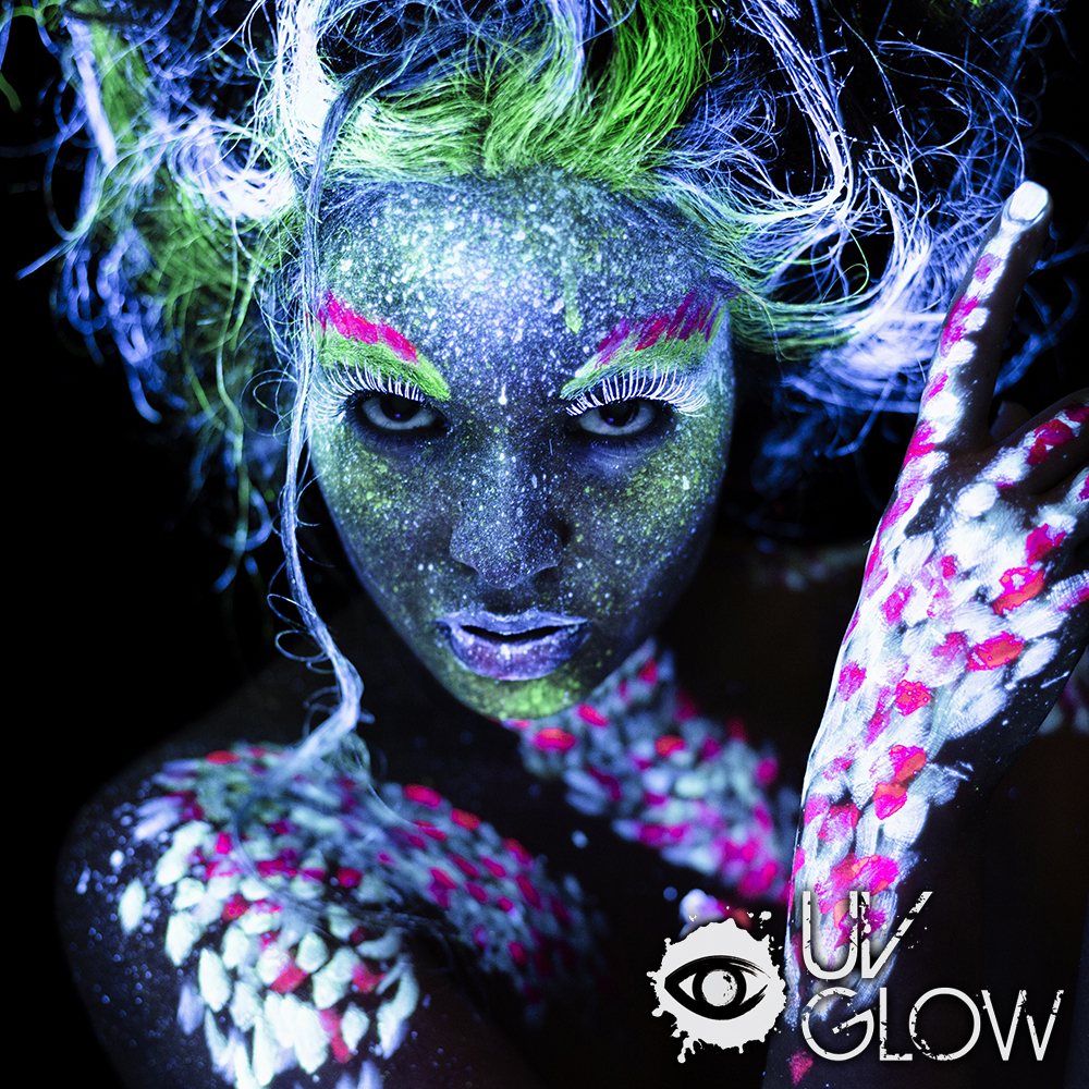 Glow In The Dark UV Black Light Body Paint Kit - 12 Colors For Halloween Costume Holiday Birthday Masquerades Club Makeup
