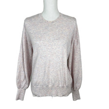 Ella Moss Sweater Women Medium Pink Knit Marled Pullover Casual Round Neck
