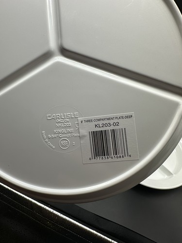 10-Carlisle Kingline 9” 3 Deep compartment plate NKL203 (#C69) - Picture 2 of 3