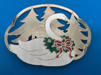 Wm A Rogers Holiday Swan Trivet D626