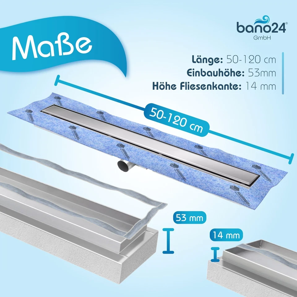 SAXOBOARD® Duschrinne ultraflach Edelstahl mit Cover geschlossen oder befliesbar - Bild 3 von 4