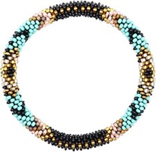 Nepal Glass Seed Bead Bracelet- GLIDED SANDSTORM Bracelet