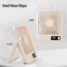 Portable USB Rechargeable Mini Cooling Fan Desktop/Wall Mount with LCD Display
