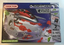 ERECTOR Set Space Chaos Silver Force Red Fighter 3150A NEW Spacechaos Shuttle
