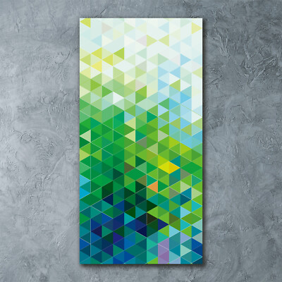 Wandbild Druck auf Plexiglas  Acryl Hochformat 60x120 Abstrakte Dreiecke