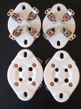 4 Pin tube socket 300B,2A3,45,71A,80,811A, 572B etc. 4 pcs. ceramic USA stock