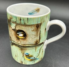 Marjolein Bastin Ceramic Mug Bluebird Birdhouse Feather Theme
