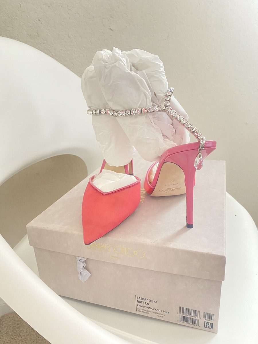 JIMMY CHOO SAEDA PUMP HEELS 100CM (CANDY PINK) | eBay