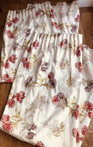 DUNELM GOSFORD GRAPE TULIP HEAVY CURTAINS WIDTH 73" EACH BY 90" DROP - Picture 2 of 24