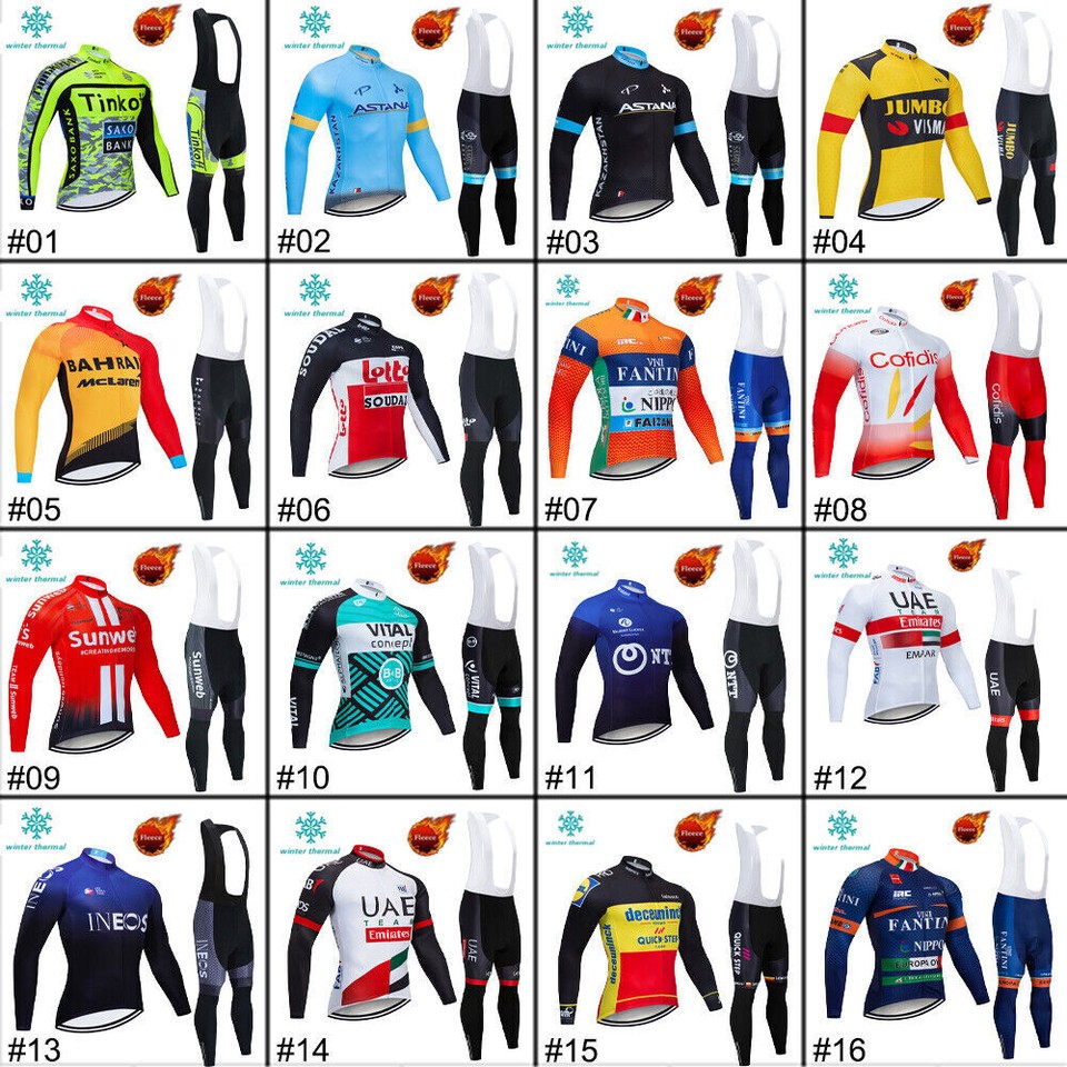 Térmico de Invierno Maillot de Ciclismo Ropa Ciclismo Invierno para Hombre Pad