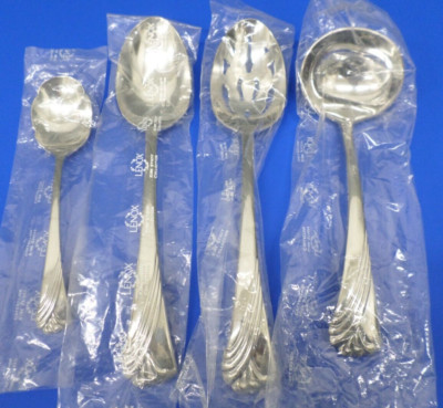 Lenox KELLY Glossy 18/8 Stainless Korea 4pc HOSTESS SET Serving Spoons Ladle