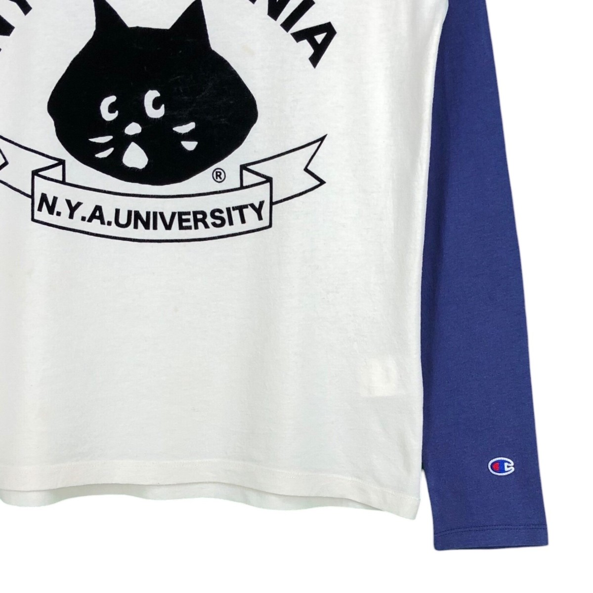 トップス ne-net nya- long sleeve archive y2k Vintage Issey Miyake Ne-Net Champion Nya University White Long