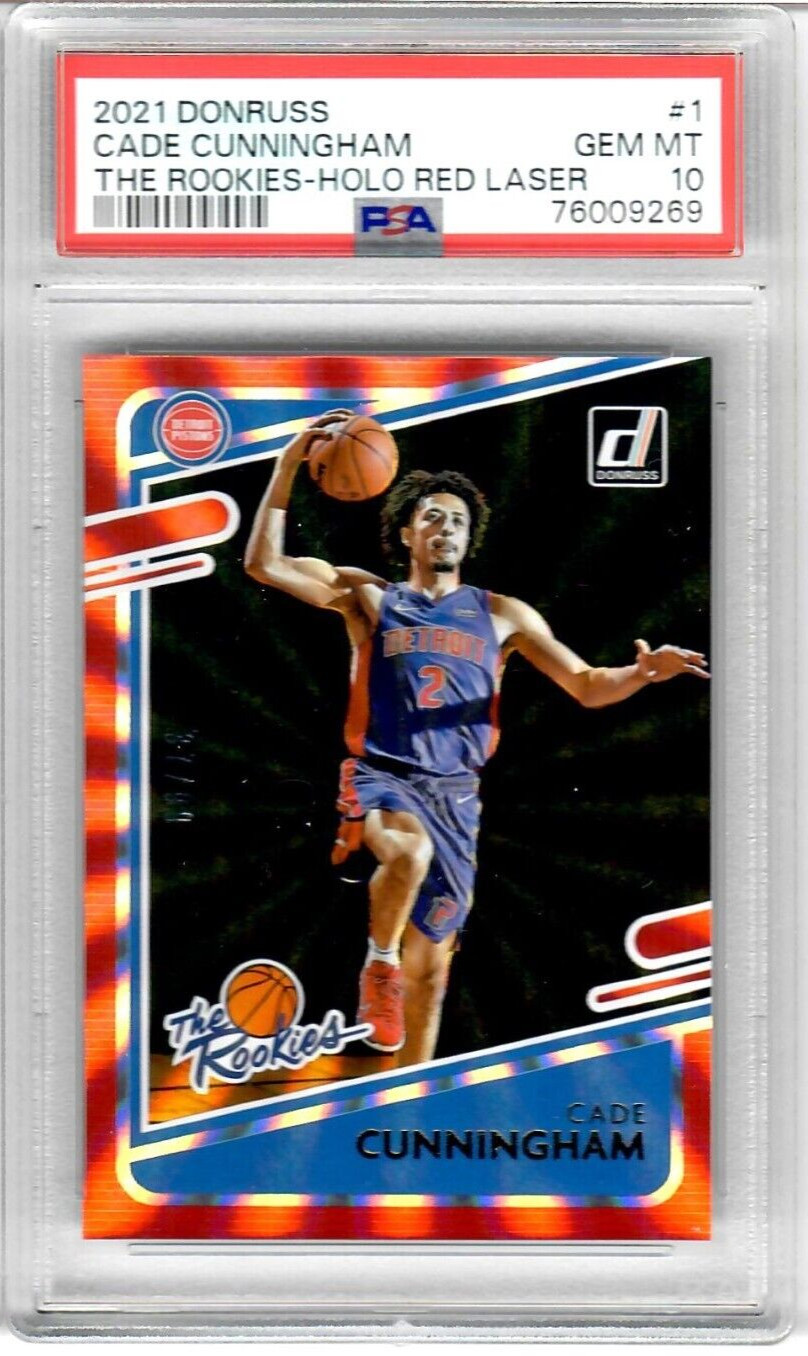 2021 Panini Donruss Cade Cunningham The Rookies #1 Holo Red Laser /99 PSA 10