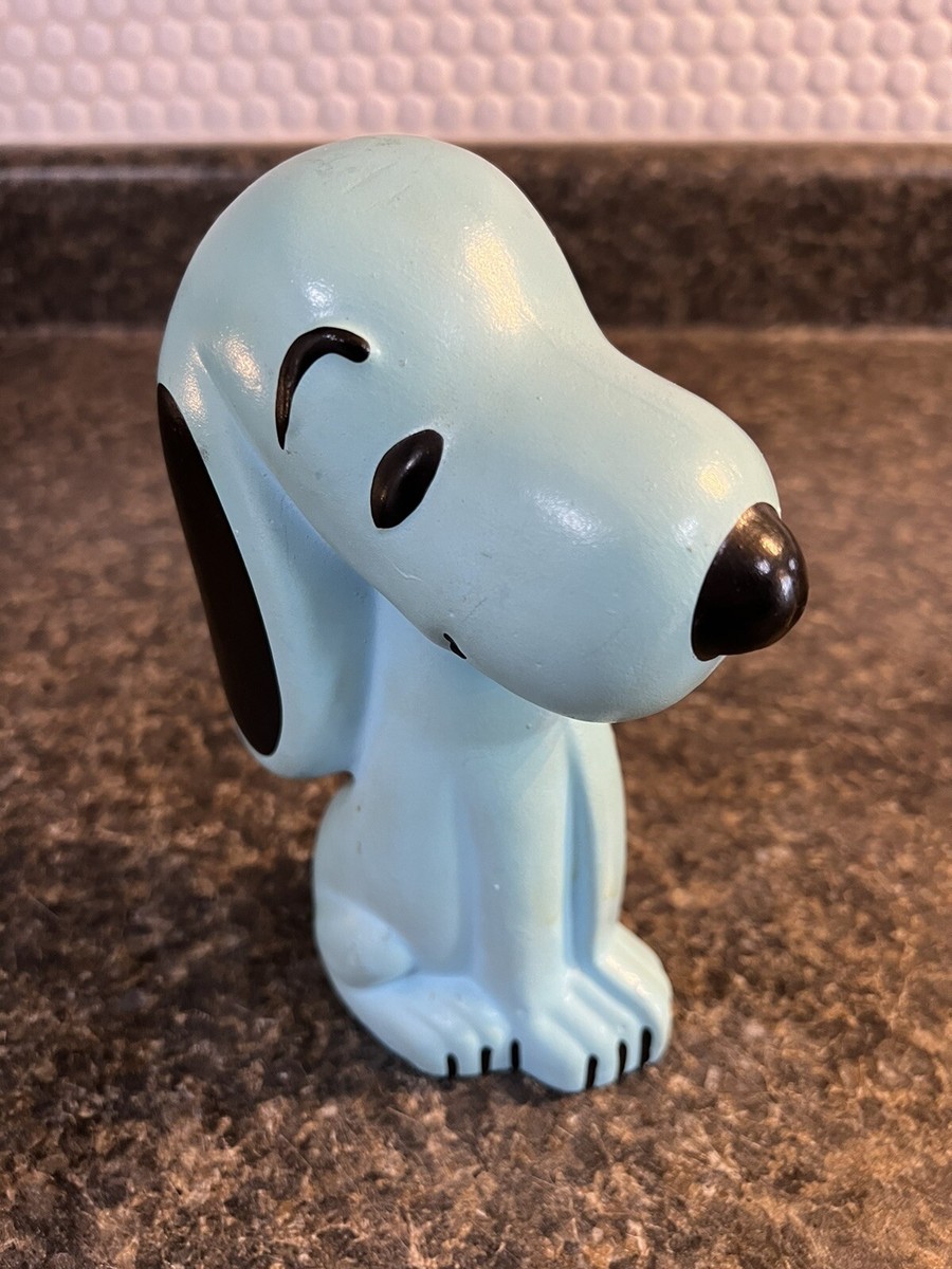 Vintage Plaster Snoopy Looking Blue Dog Piggy Bank Made In Japan 7 
