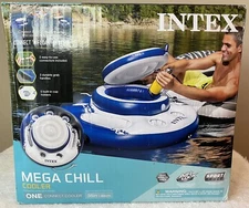 Intex~MEGA CHILL~Inflatable Floating 30 Can Beverage Cooler for River Run Tubes