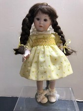 10.5” Antique French Paris Reproduction SFBJ 252 All Bisque Doll Brunette