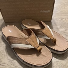 Dr. Scholl's Shoes Mens Sync In Tan Flip-Flops Sandals 13M