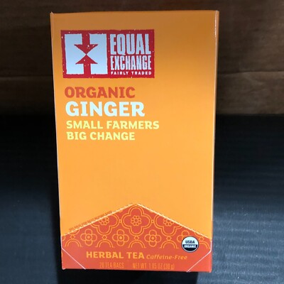 Equal Exchange, Organic Ginger, Herbal Tea, Caffeine Free, 20 Tea Bags, 1.05 OZ.