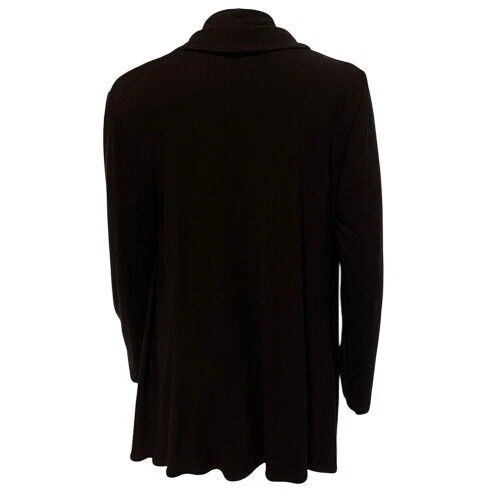 Cardigã Piko 1988 preto frente aberta cachoeira drapeado manga longa tamanho XS - Imagem 4 de 4