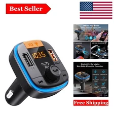 Cigarette Lighter Bluetooth FM Transmitter: Music Player & USB Charger