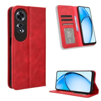 For OPPO A60 4G Magnetic Buckle Retro Texture Leather Phone Case Cover Shell
