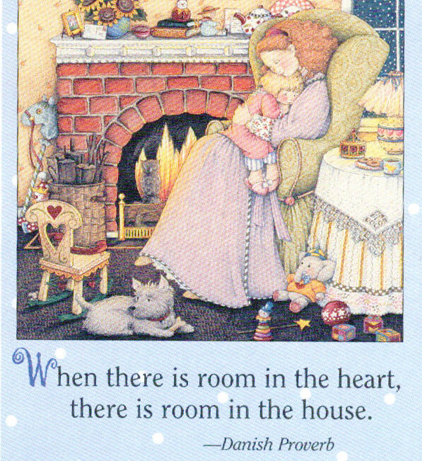 Danish Proverb-ROOM IN HEART HOUSE Mom-Handcrafted Magnet-w/Mary Engelbreit art