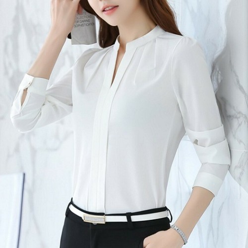 Camisas de mujer Tops Trabajo Uniforme formal de oficina Ropa de Blusa eBay