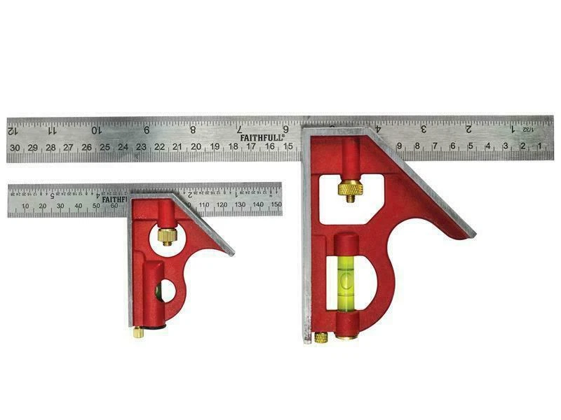 Faithfull Combination Square Twin Pack 150Mm & 300Mm FAICS300TP