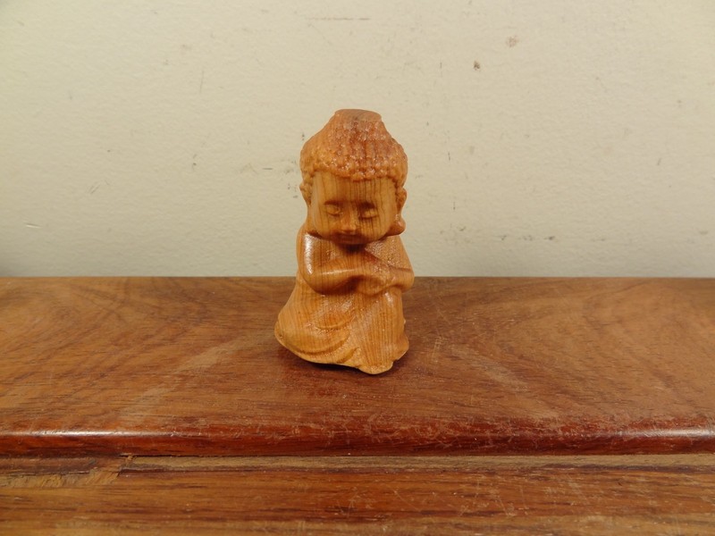 Camphor Wood Carving Little Buddha Statue
