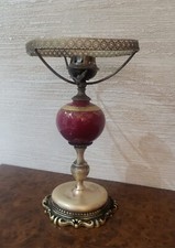 Lume Porcellana Decoro Oro Zecchino,bronzo?ottone? Antico