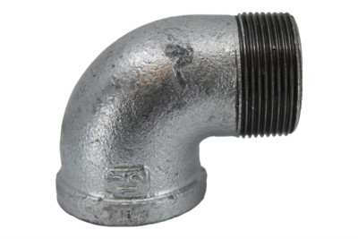 M&F Winkel aus verzinktem Temperguss (Stecker auf Buchse) 40 mm (1 1/2'')