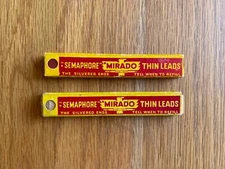 Lot of 2 - Vintage Semaphore Mirado Thin Pencil Leads with Box - Silver End