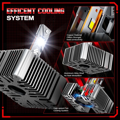 For 2014-2019 2020 GMC Sierra D5S Bulbs LED Head Light Lamp Combo 6000K White - Picture 6 of 9