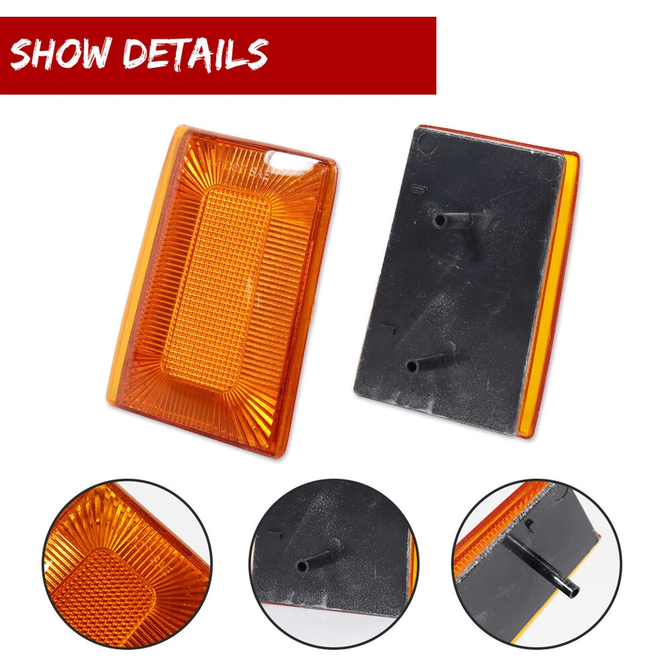 For 1988-1993 Chevy Truck Pickup C/K 1500 Amber Front Side Marker Light Set of 4 - Image 3 of 4