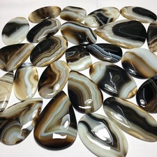 Natural Banded Agate Cabochon Loose Handmade Gemstone For Pendant Making