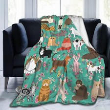 Cat Gifts Blanket Soft Warm Throw Blanket 50"x40" Kids Teens Adults
