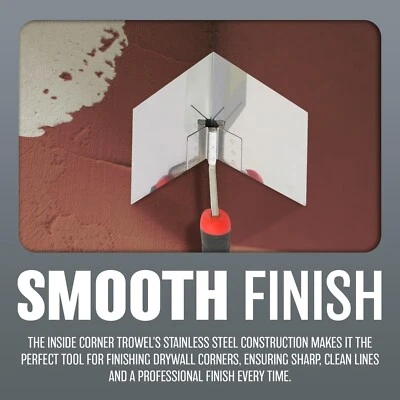 NTI NEW INSIDE CORNER TROWEL STAINLESS STEEL POINTED INTERNAL PLASTERING TOOL DIY