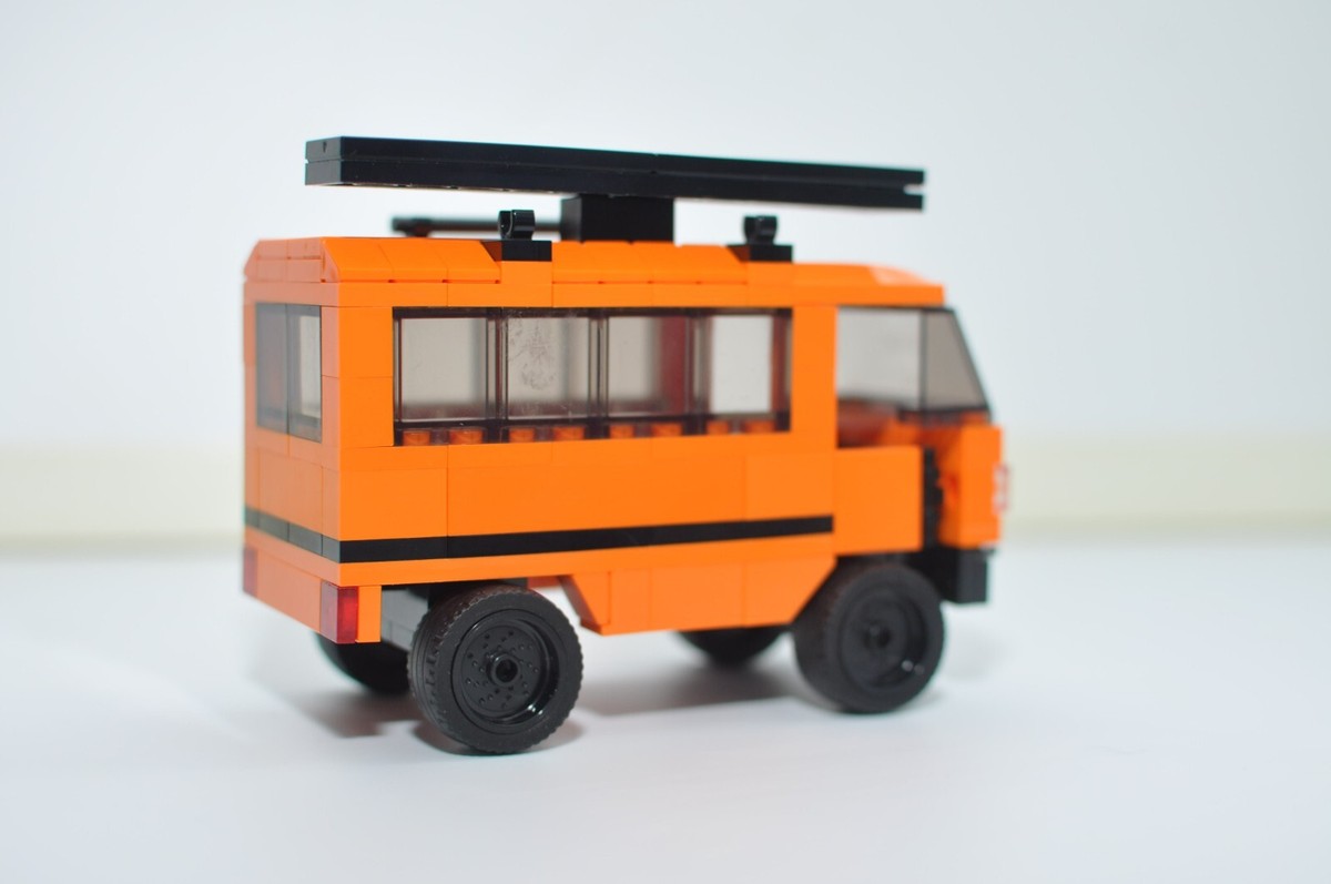 Custom Orange Honda Acty Mini Van Model compatible and Built with LEGO®  Bricks