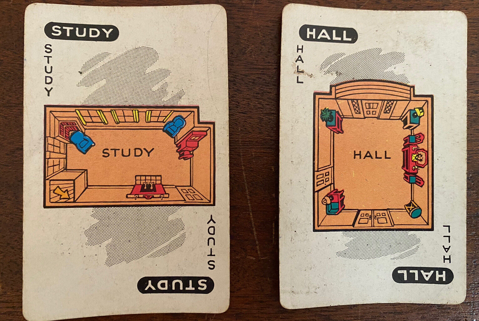 1950 CLUE game replacement cards rooms complete set of 9 VINTAGE OLD!  original