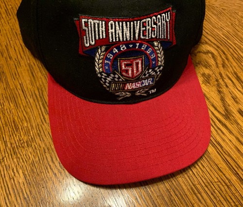 Hat NASCAR Racing 50th Anniversary Hat Auto Racing Cap Adjustable Red/Black - 第 5/11 張圖片