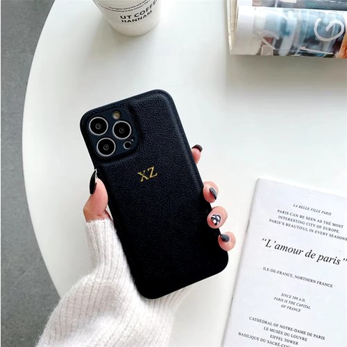 Personalised Initials Engraved Leather Case For iPhone 16 Pro Max Plus 15 14 13 - Picture 4 of 15