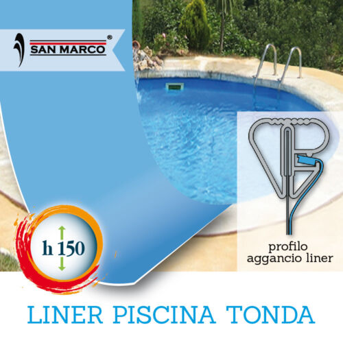 Rivestimento per piscina tonda liner blu da 450 cm con H150 cm - Foto 1 di 3