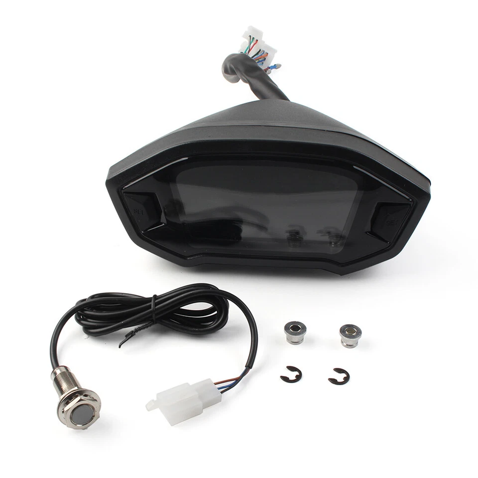 Universal Lcd Led Digital Motorcycle Odometer Speedometer Gauge 14000R/min Foto 2 de 4