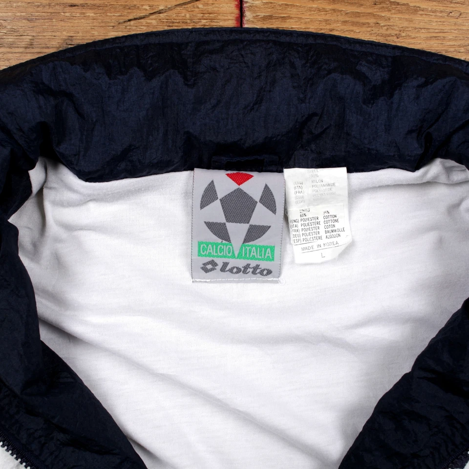 Chaqueta cortavientos vintage Lotto L fútbol fútbol blanco Foto 3 de 4