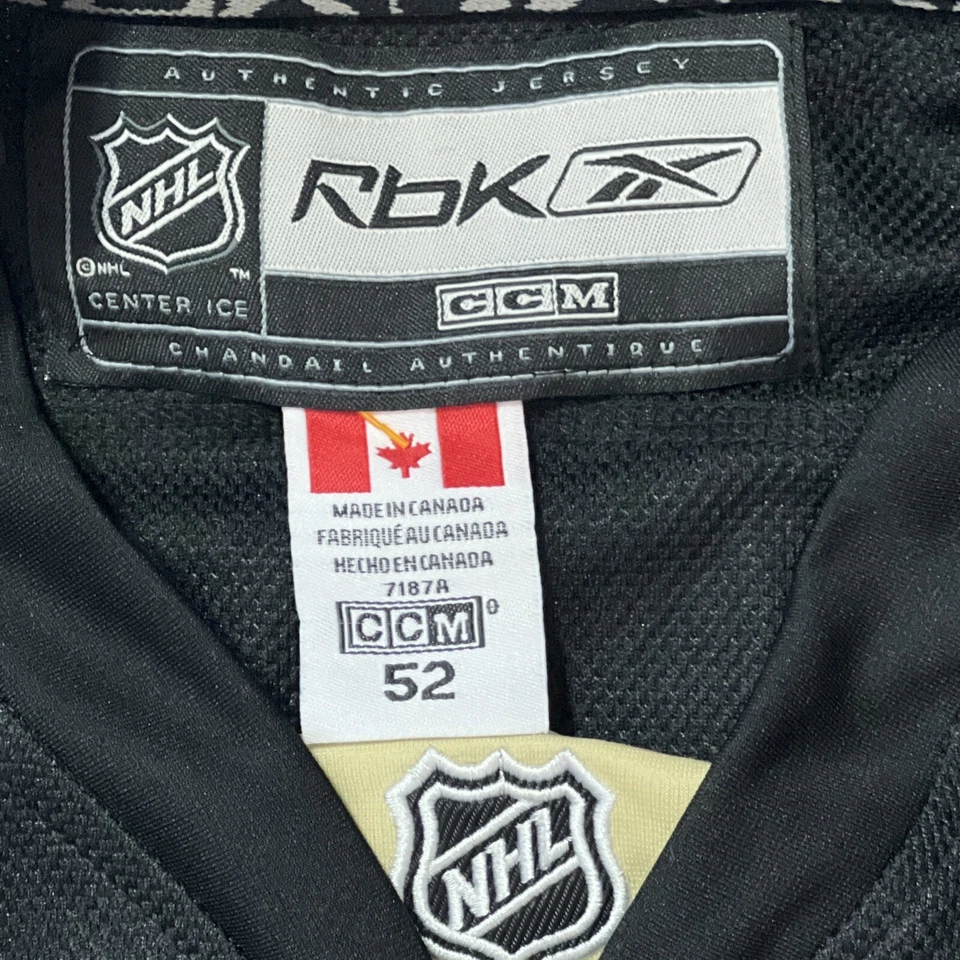 Camiseta deportiva negra de hockey Reebok de los Pittsburgh Penguins Mario Lemieux #66 de la NHL talla 52 Foto 2 de 3