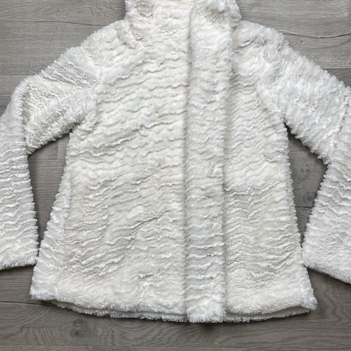Patagonia Pelage Jacket Womens XS Faux Fur Cream Beige Full Zip Snap Cozy Style - Picture 2 of 14