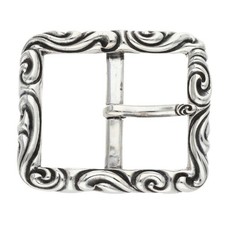 Chrome Hearts BLT SCRLREC Rectangle Scroll Silver Buckle Silver 121.1g