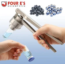 20mm Flip Vial Crimper, Crimp top tool 100Pcs Flip Caps 100Pcs Rubber Stoppers
